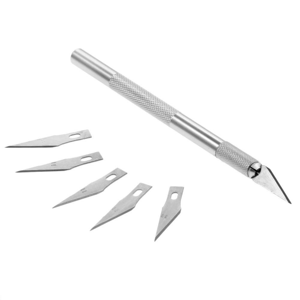 Нож-скальпель макетный для художественных работ, 6 лезвий в комплекте | Интернет-магазин «Много идей»